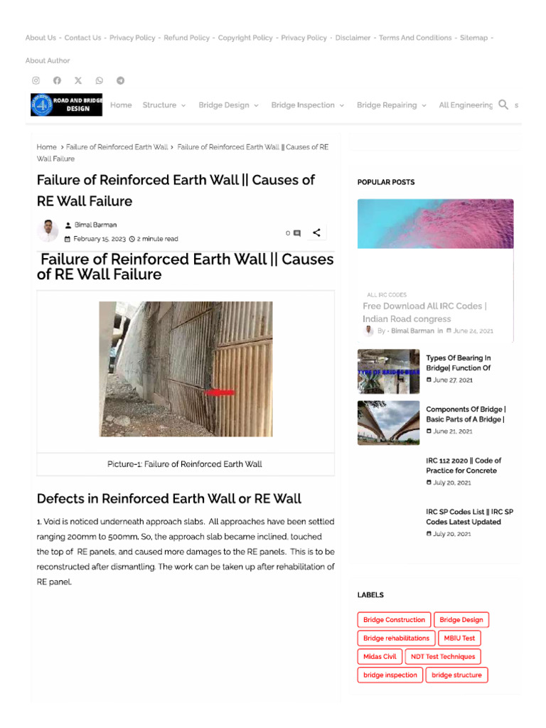 Failure of Reinforced Earth Wall | PDF