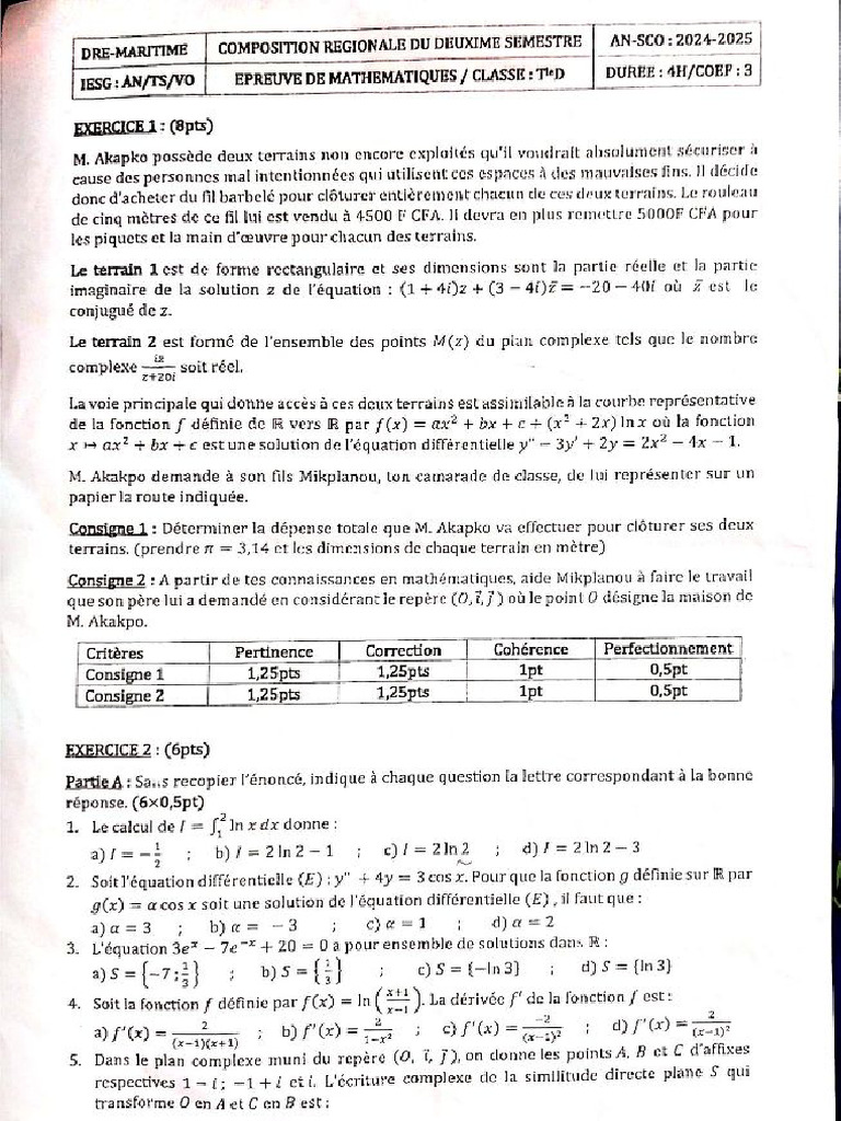 Compo Maritime 2ieme Semestre 2025 | PDF