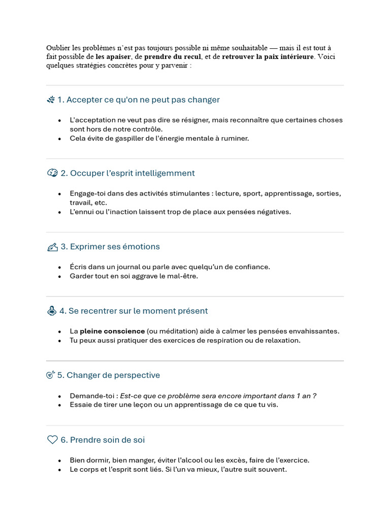Accepter l'inchangeable pour avancer | PDF