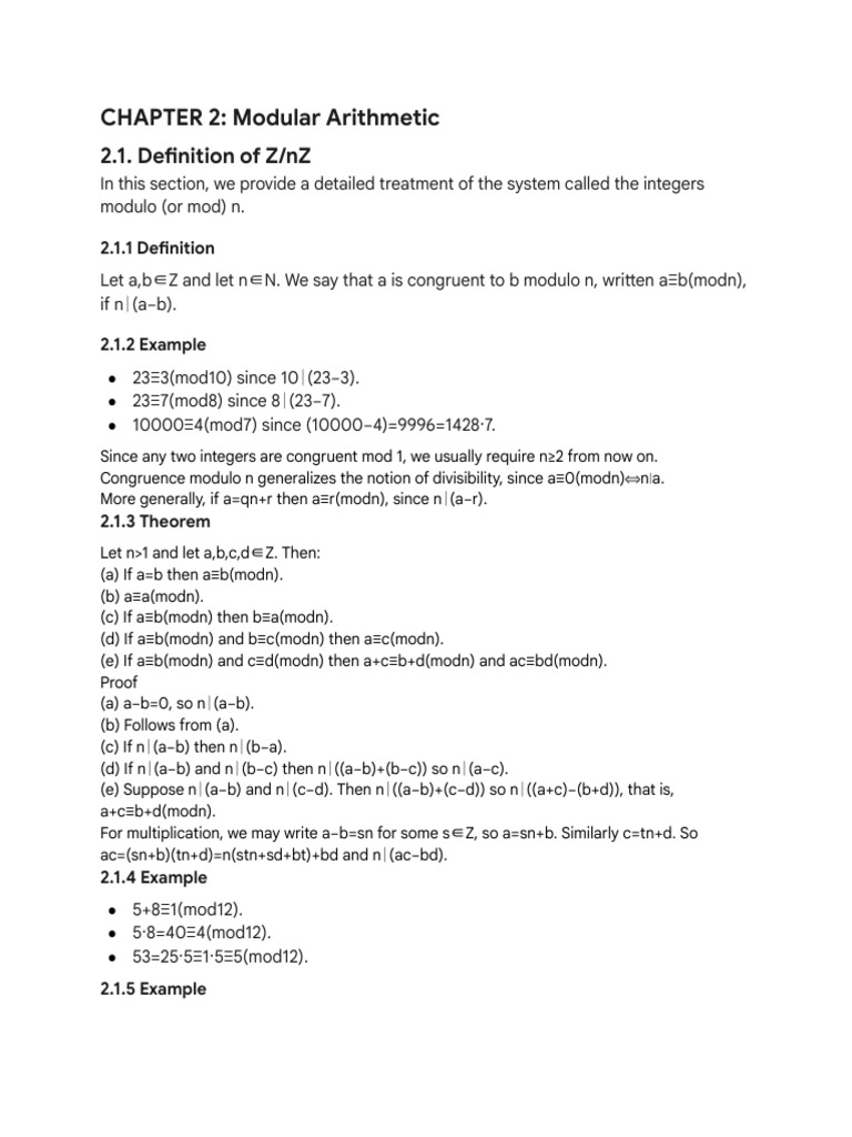 Understanding Modular Arithmetic Concepts | PDF | Abstract Algebra ...