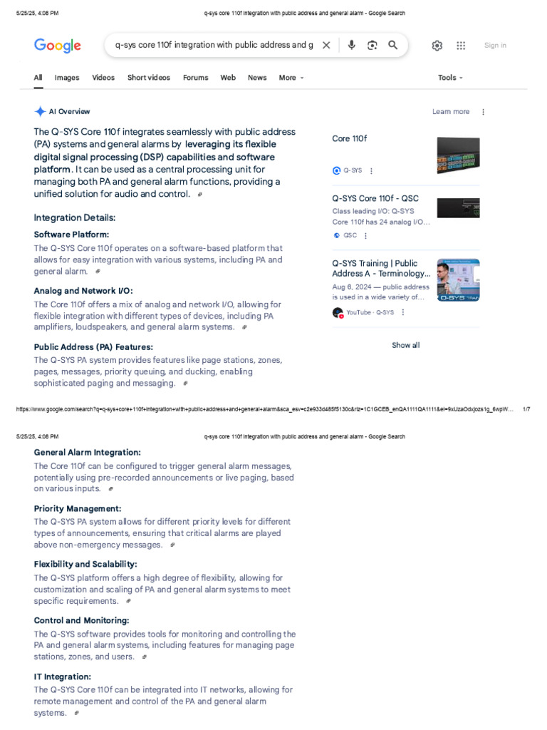 Q-SYS Core 110f Integration Overview | PDF | Computer Engineering ...