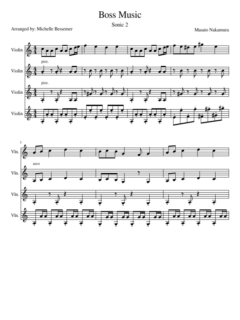 Boss Music Violin Score | PDF