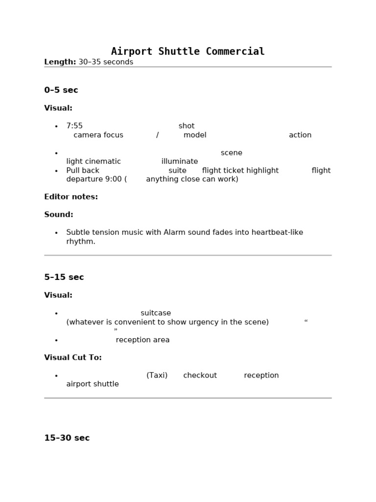 Airport Shuttle Commercial | PDF