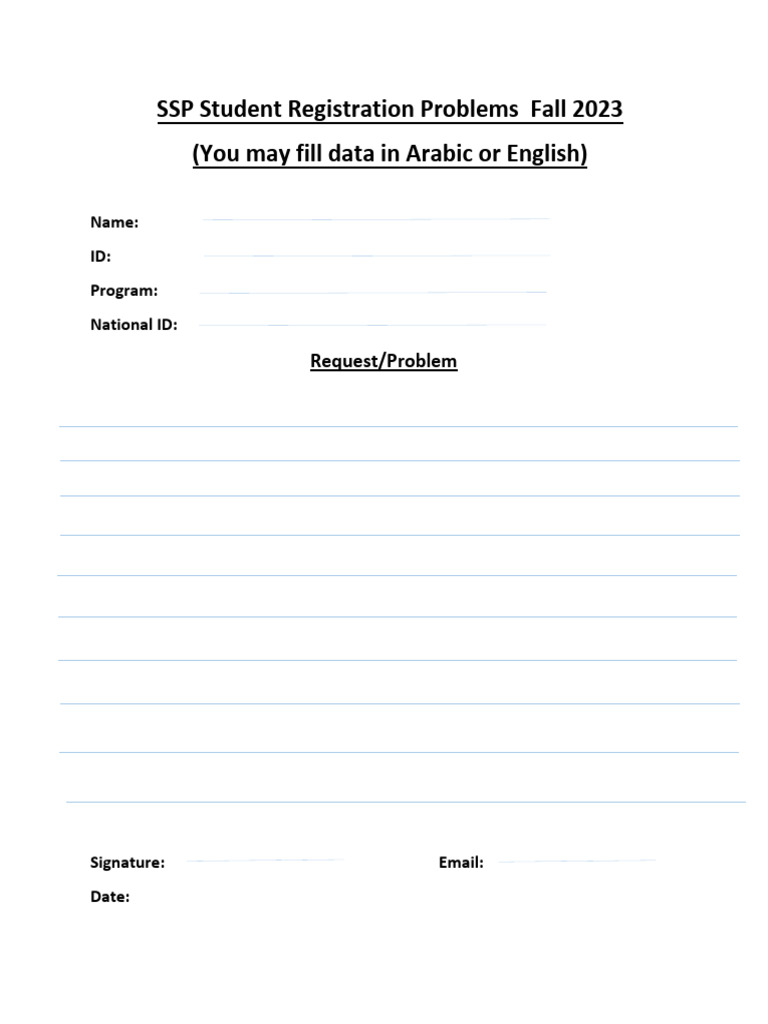 SSP Student Registration Issues 2023 | PDF