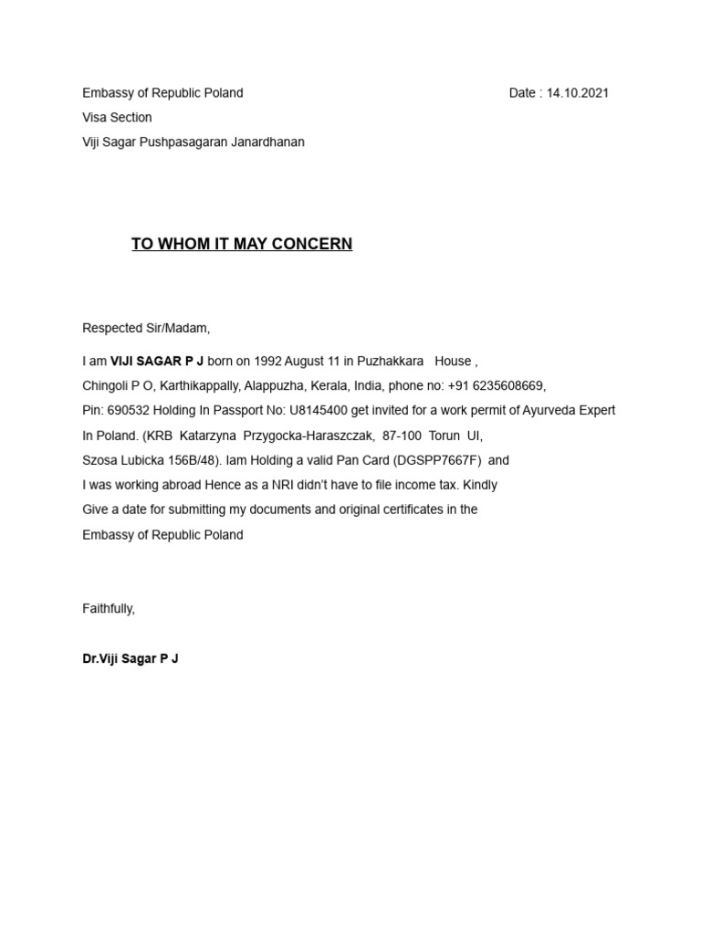 Embassy of Republic Poland Date-1 | PDF