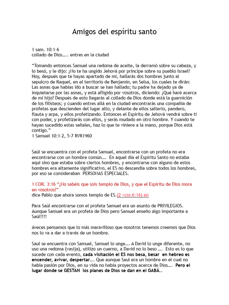 Amistad con el Espíritu Santo | PDF | Saulo | Contenido bíblico