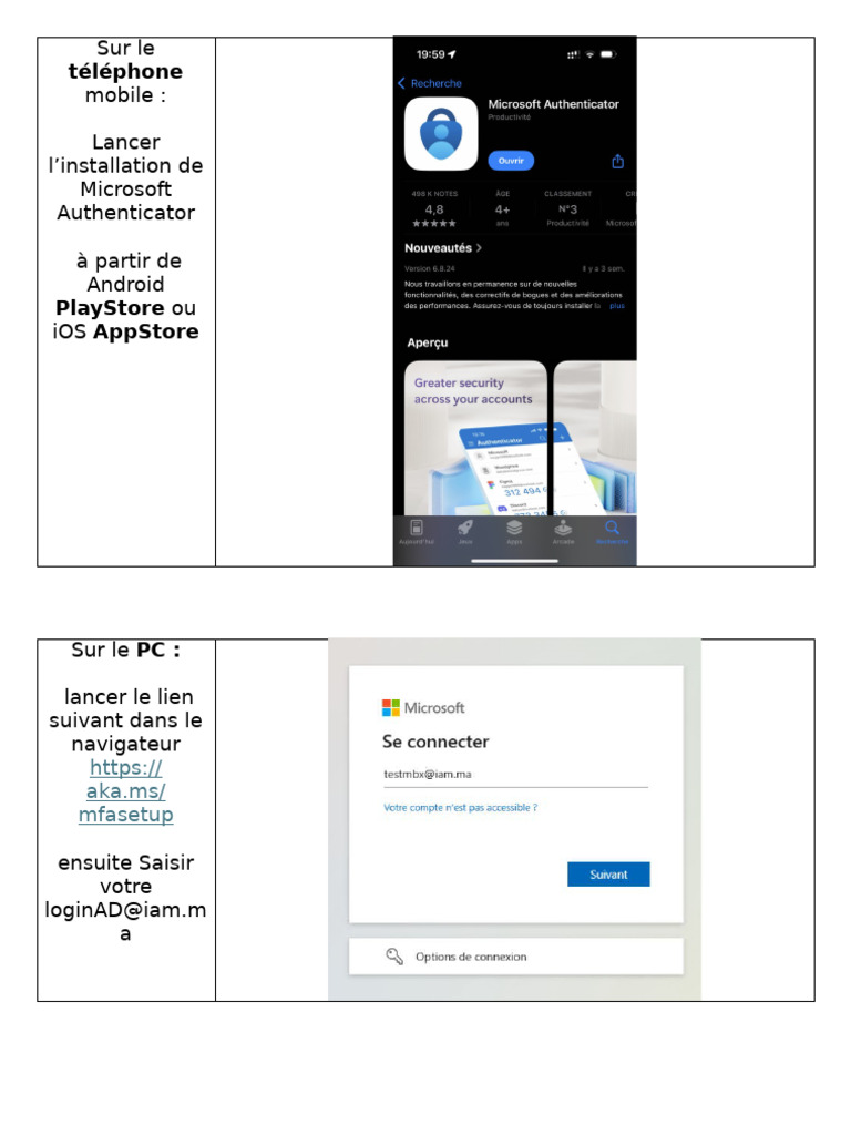 Configuration de Microsoft Authenticator | PDF