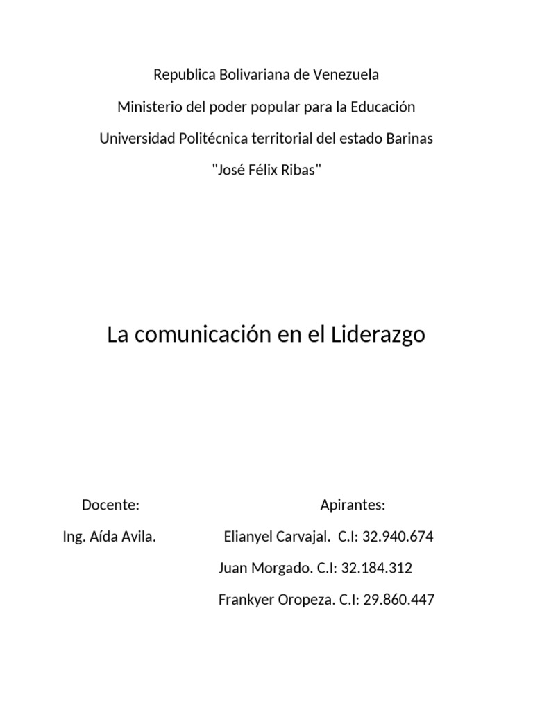 Comunicación Efectiva en el Liderazgo | PDF | Comunicación | Liderazgo