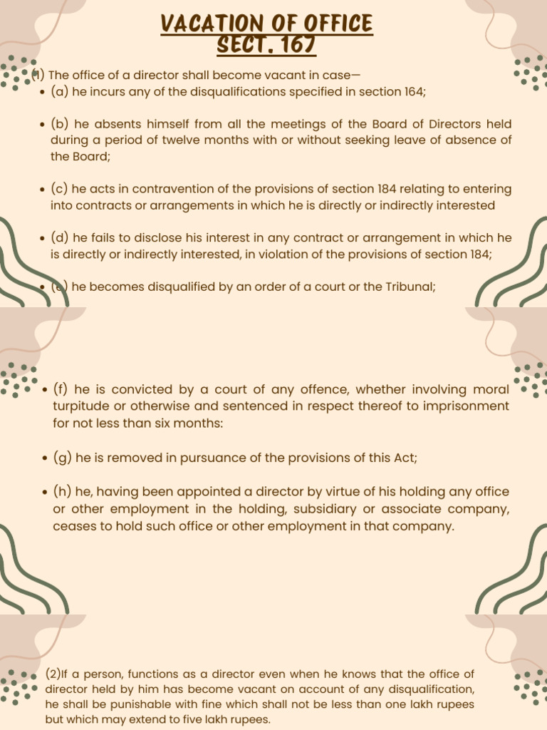Grounds for Director Vacancy Explained | PDF