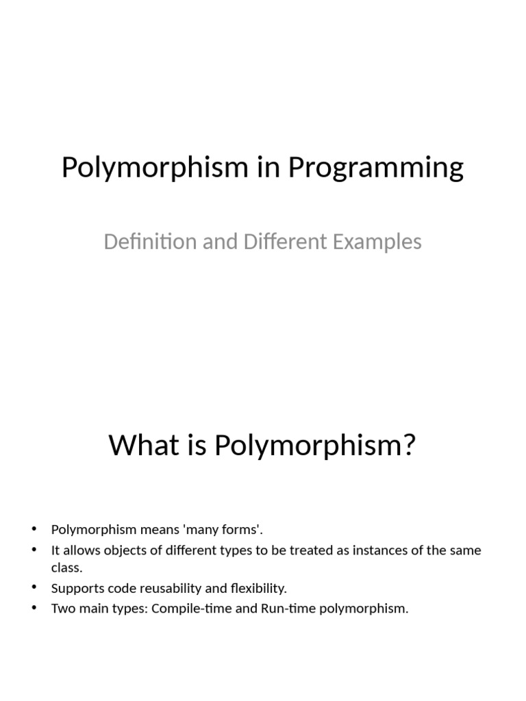 Polymorphism Examples Presentation | PDF