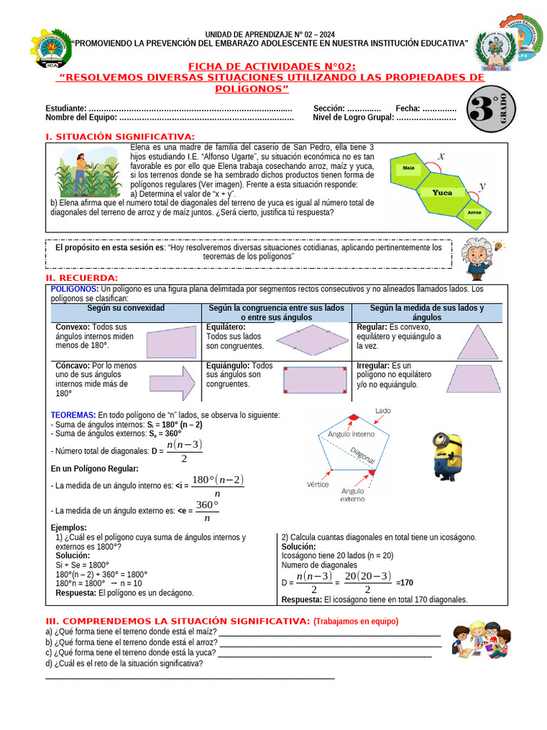 Ficha 2-3ero-Ua2-2024 | PDF | Ángulo | Politopos