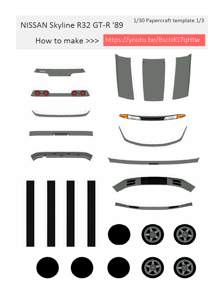 Nissan Skyline R32 GT-R Papercraft Template | PDF