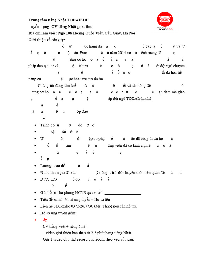 JD GV Part Time | PDF