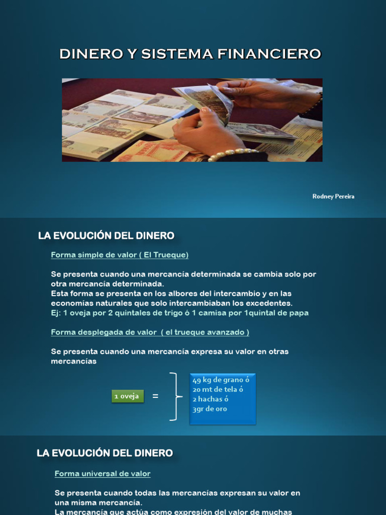 Evolución del Dinero y Sistema Financiero | PDF | Bancos | Dinero