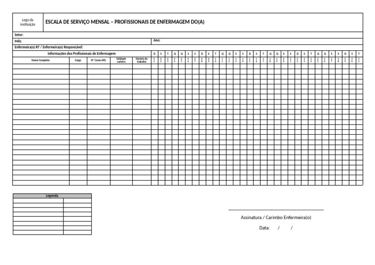 Escala Mensal de Enfermagem 2023 | PDF