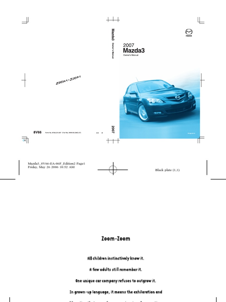 Mazda 3 Axela Owners Manual 2007 | Cinturón de seguridad | Airbag
