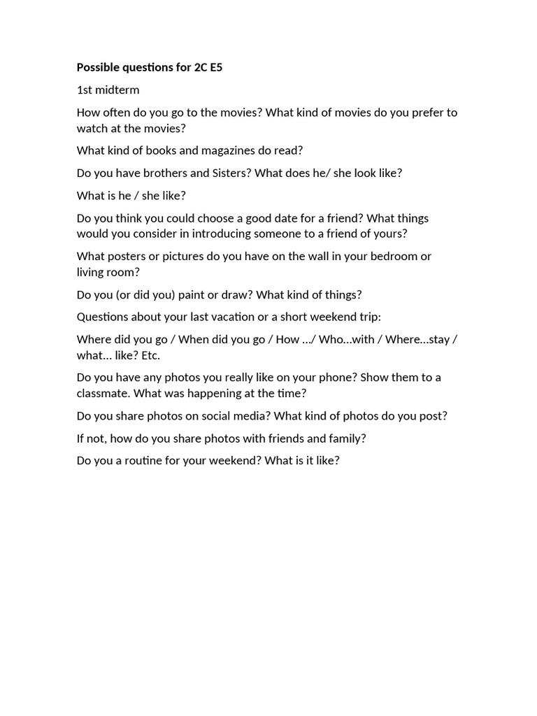 2C E5 Possible Questions | PDF