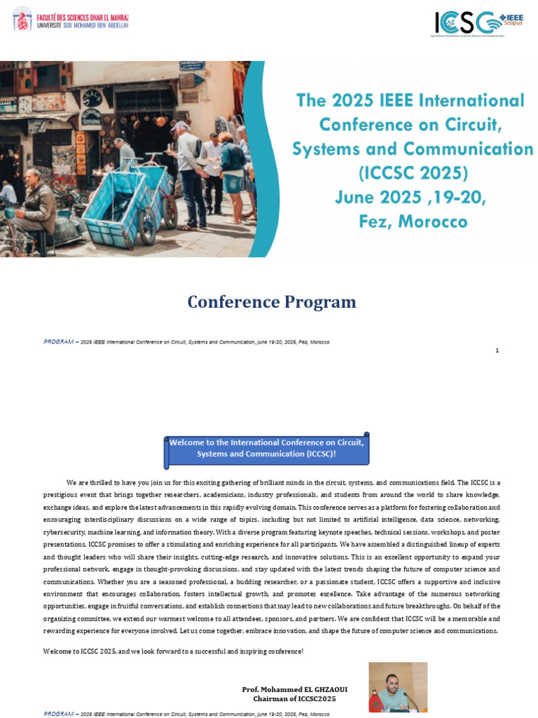Program v3 ICCSC2025 | PDF | Morocco | Internet Of Things