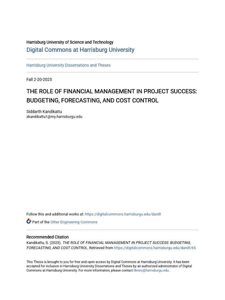 The Role of Financial Management in Project Success_ Budgeting f | PDF ...