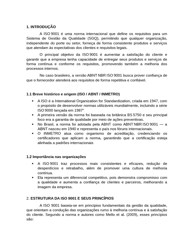 Guia Completo sobre ISO 9001 e Qualidade | PDF | Gestão de qualidade ...