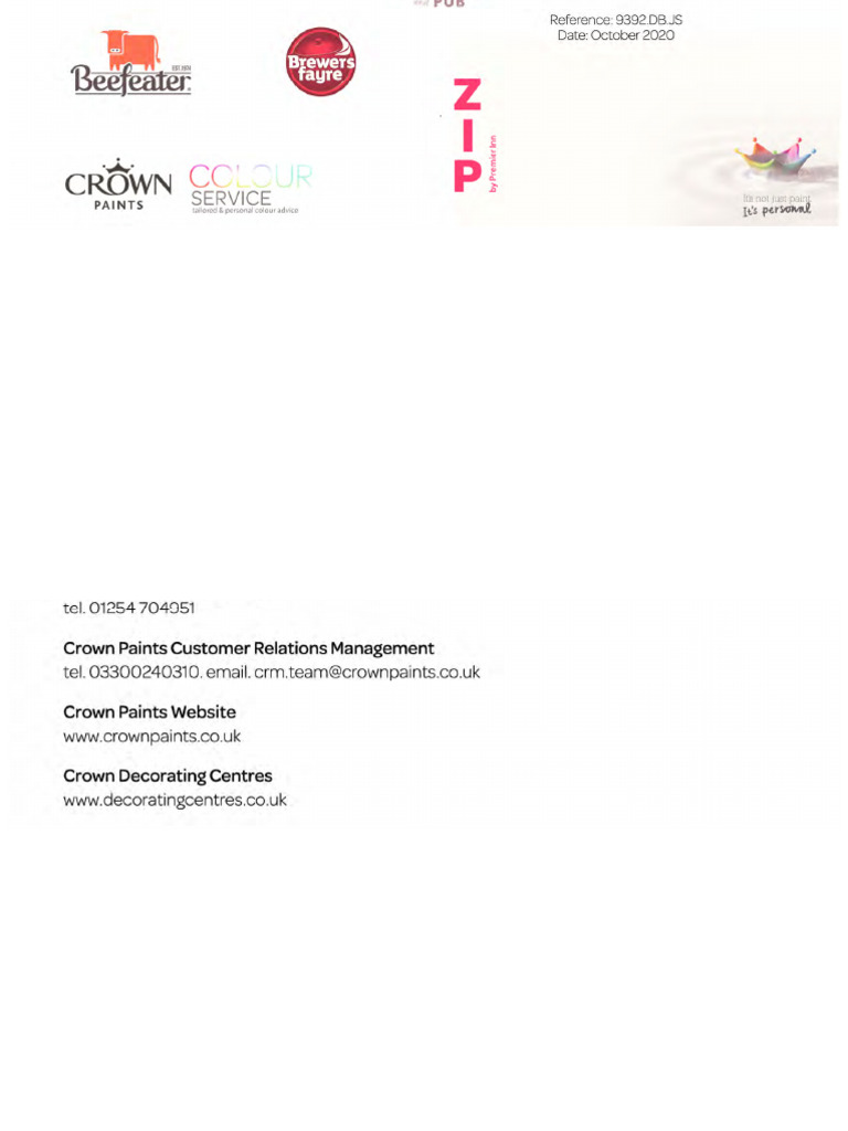 Colour Chart Premier Inn | PDF