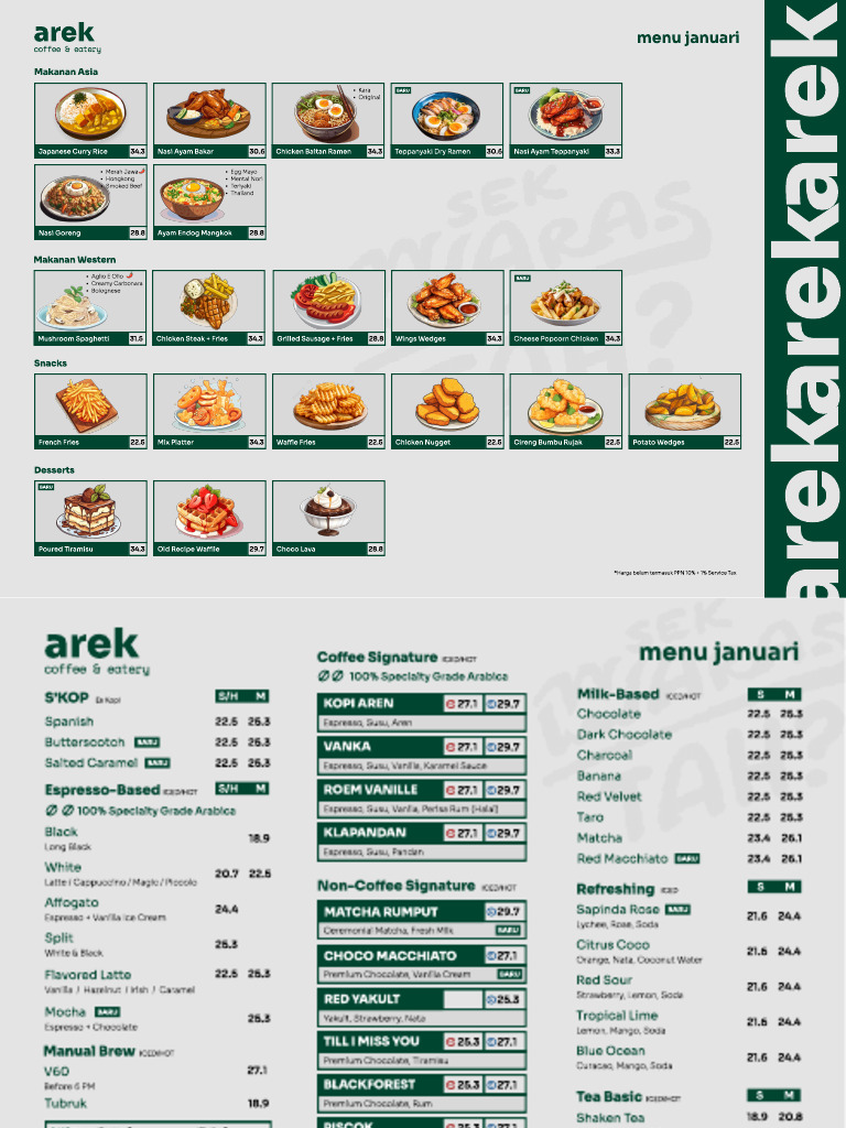 Menu Arek Januari 2025 - Fix | PDF | Caramel | Waffle