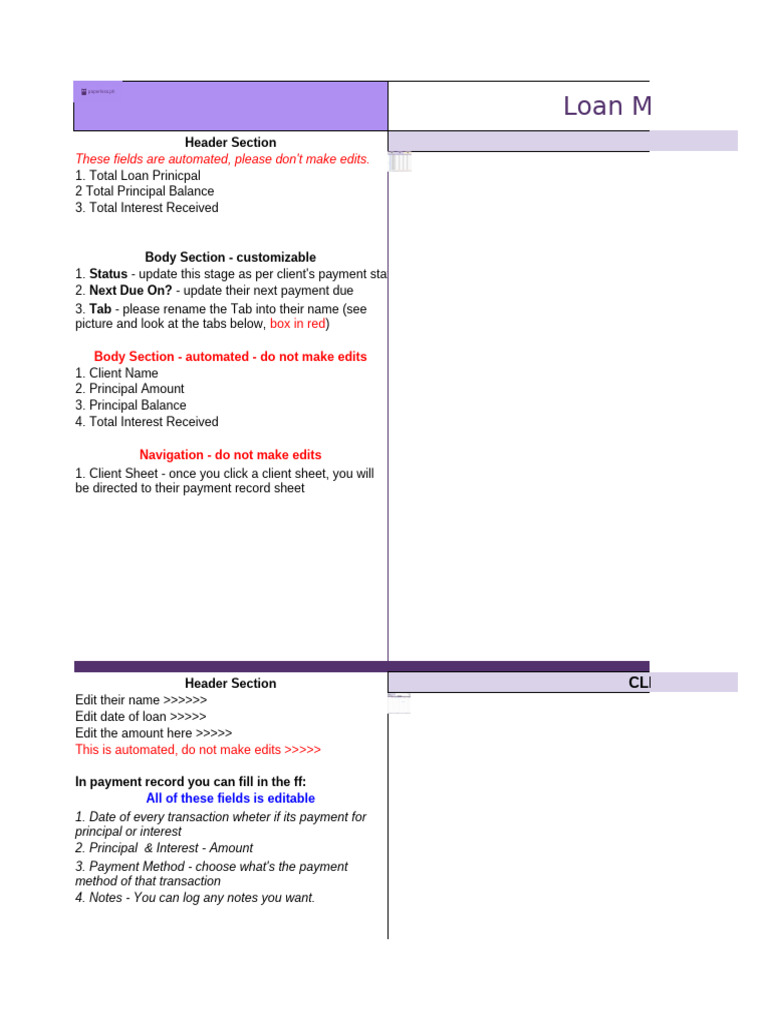 Loan Management - Template | PDF | Interest | Liability (Financial ...