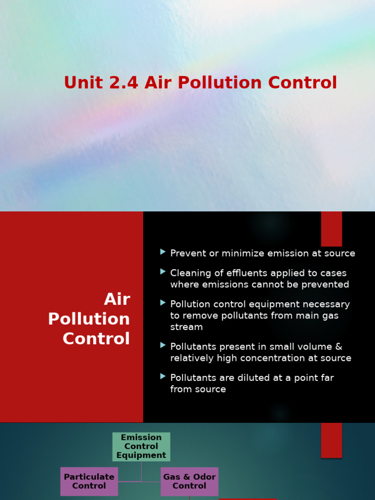 Air Pollution Control Methods Explained | PDF | Gases | Chemistry