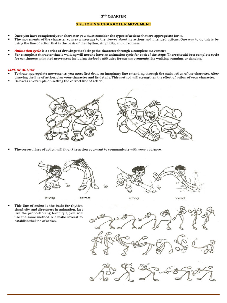 Sketching Character Movement in Animation | PDF | Drawing