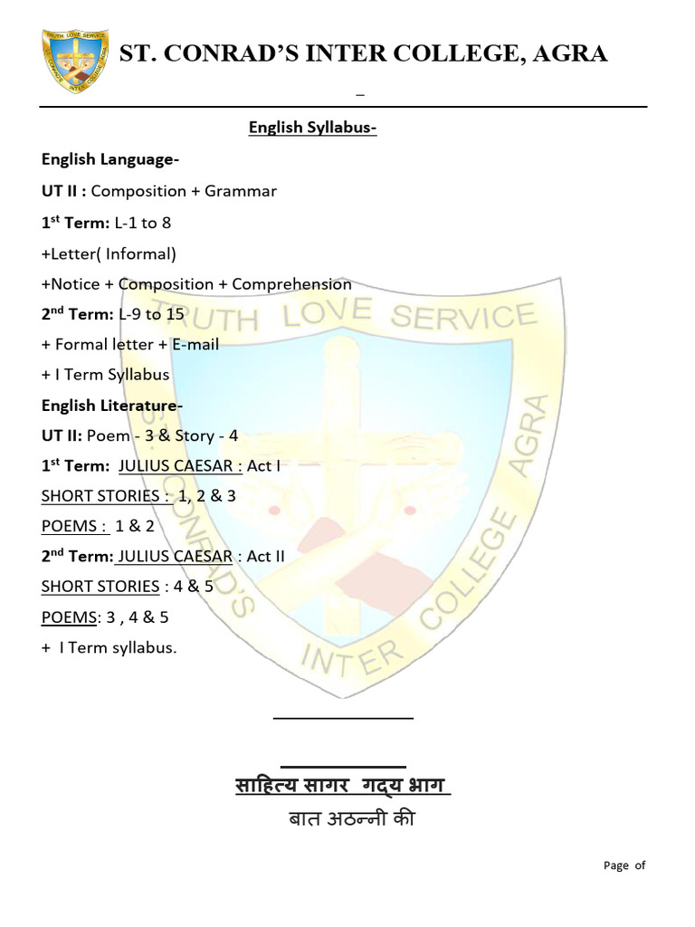 Class IX Syllabus 2024-25 - St. Conrad's | PDF | Waves | Chemistry