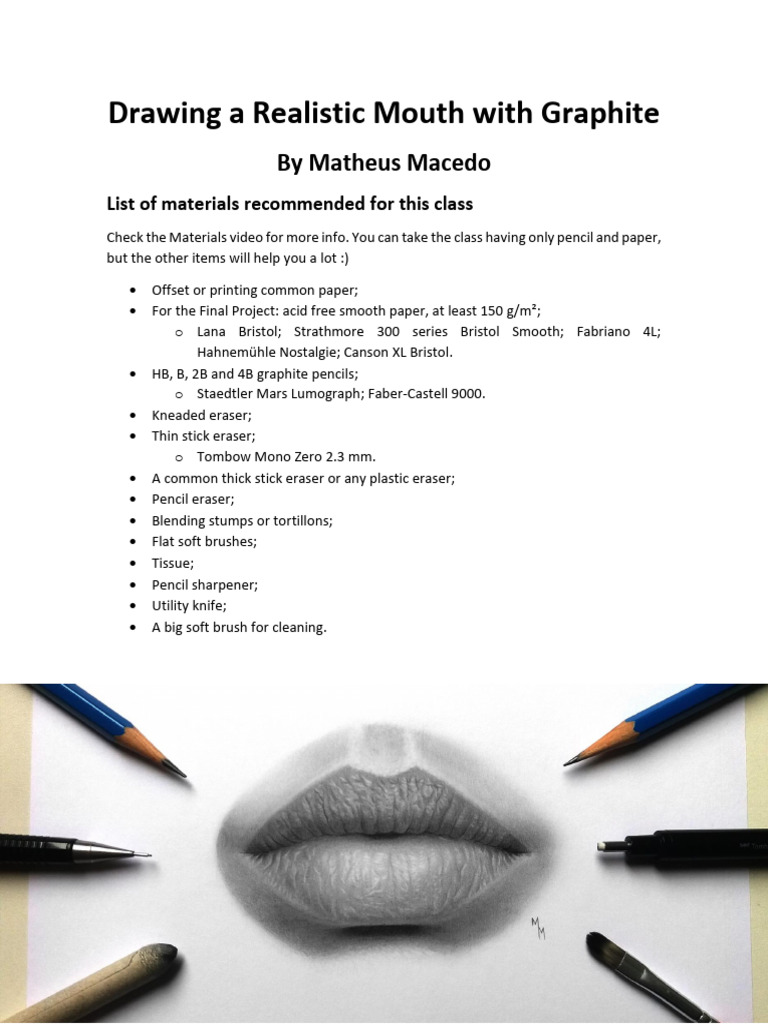 Materials List - Realistic Mouth PDF | PDF