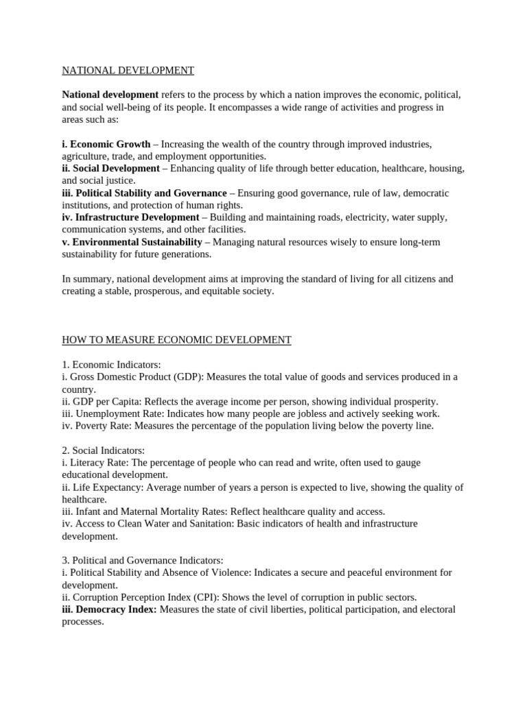 National Development | PDF | Gross Domestic Product | Poverty