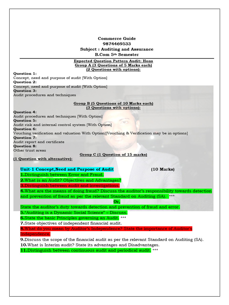 Auditing and Assurance Exam Guide | PDF | Audit | Internal Control