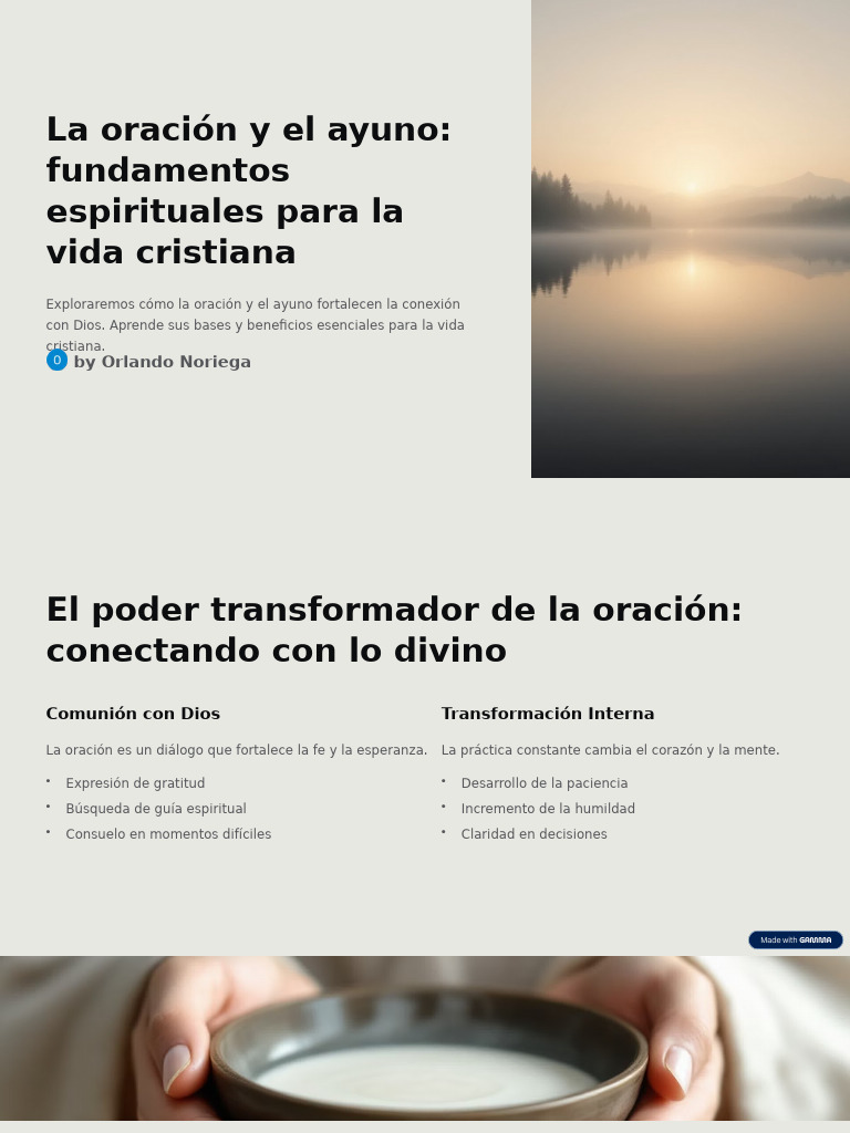 La Oracion y El Ayuno Fundamentos Espirituales para La Vida Cristiana | PDF