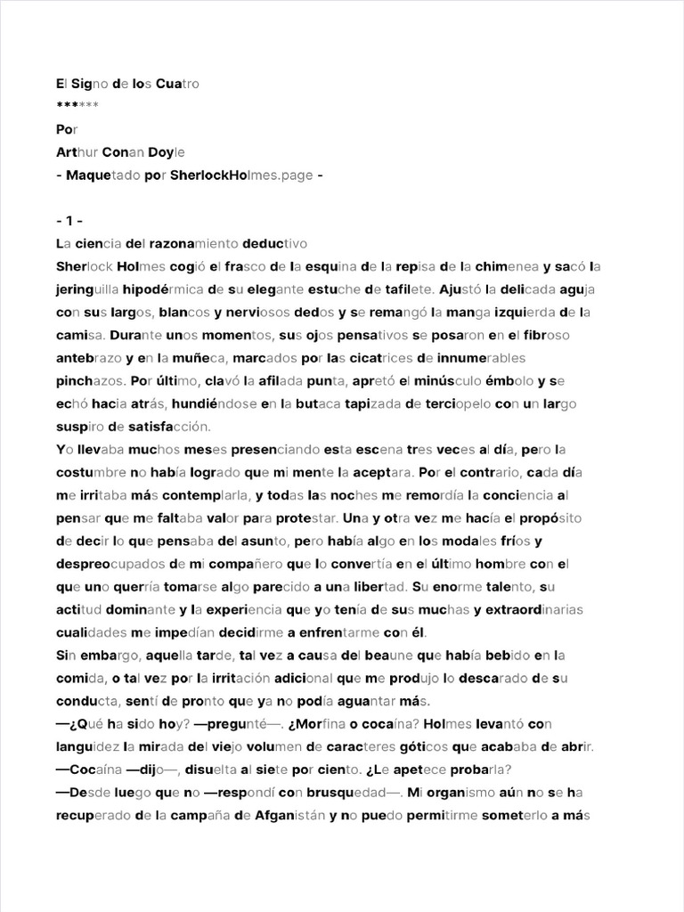 (Bionic) El Signo de Los Cuatro - Arthur Conan Doyle | PDF