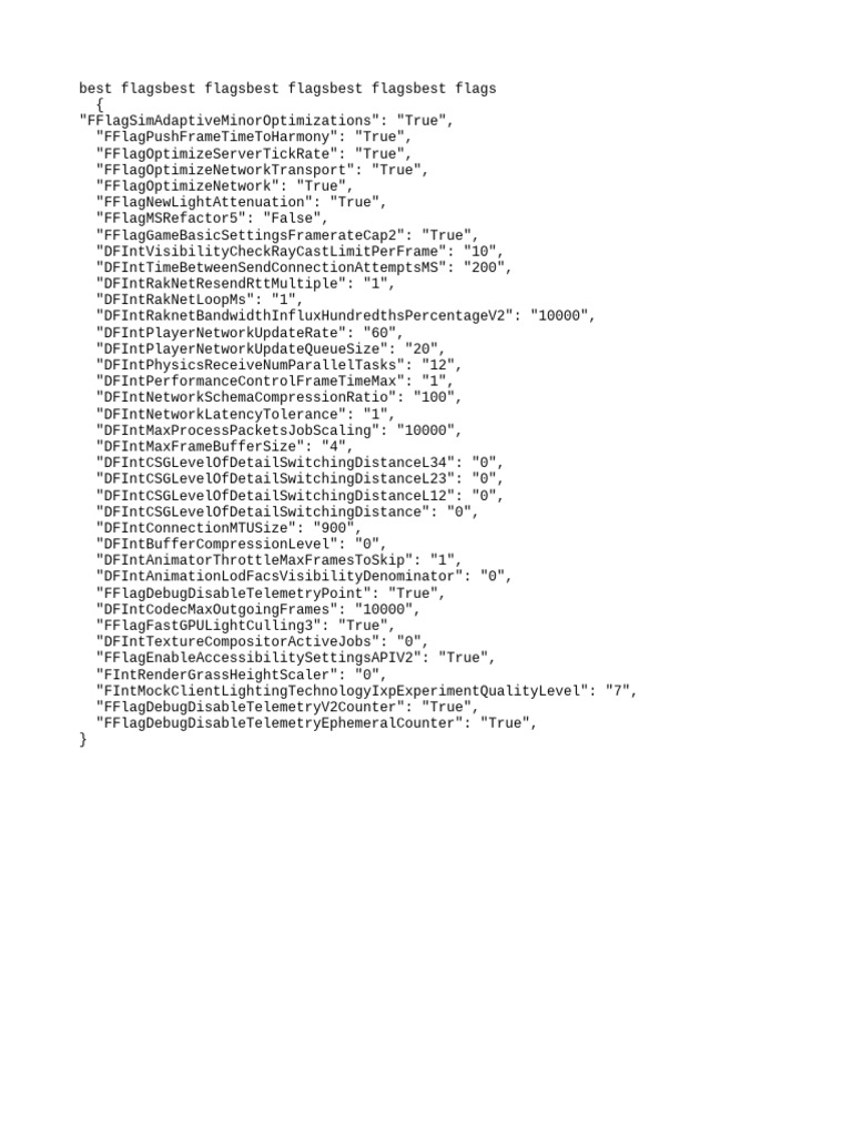 Roblox Network Optimization Flags | PDF