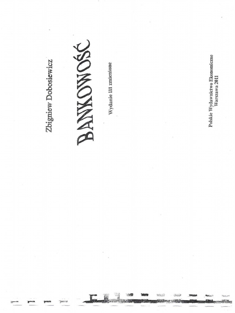 1 - Z. Dobosiewicz, Bankowość | PDF