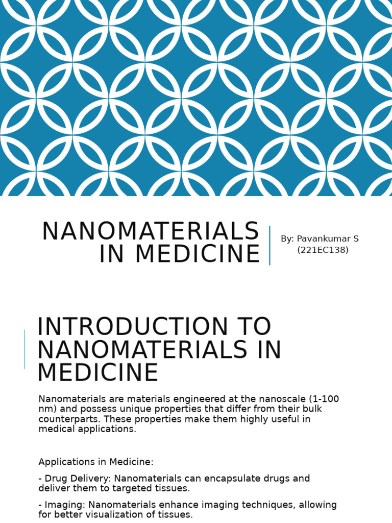 Nanomaterials in Medicine: Applications & Challenges | PDF ...