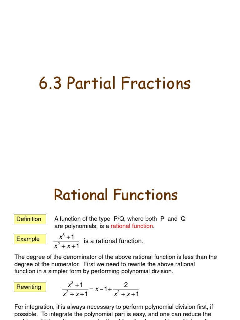 Partial Fraction Decomposition Guide | PDF | Fraction (Mathematics ...
