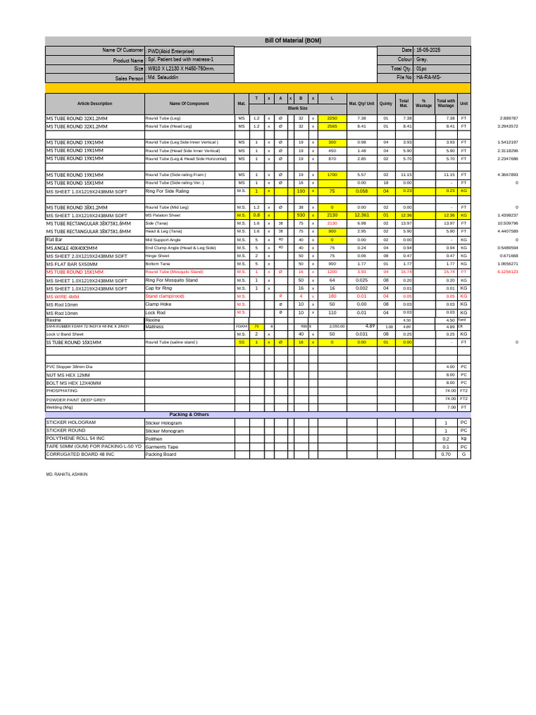 0122 - PWD Spl. Patient Bed With Matress-3 | PDF | Mechanical ...