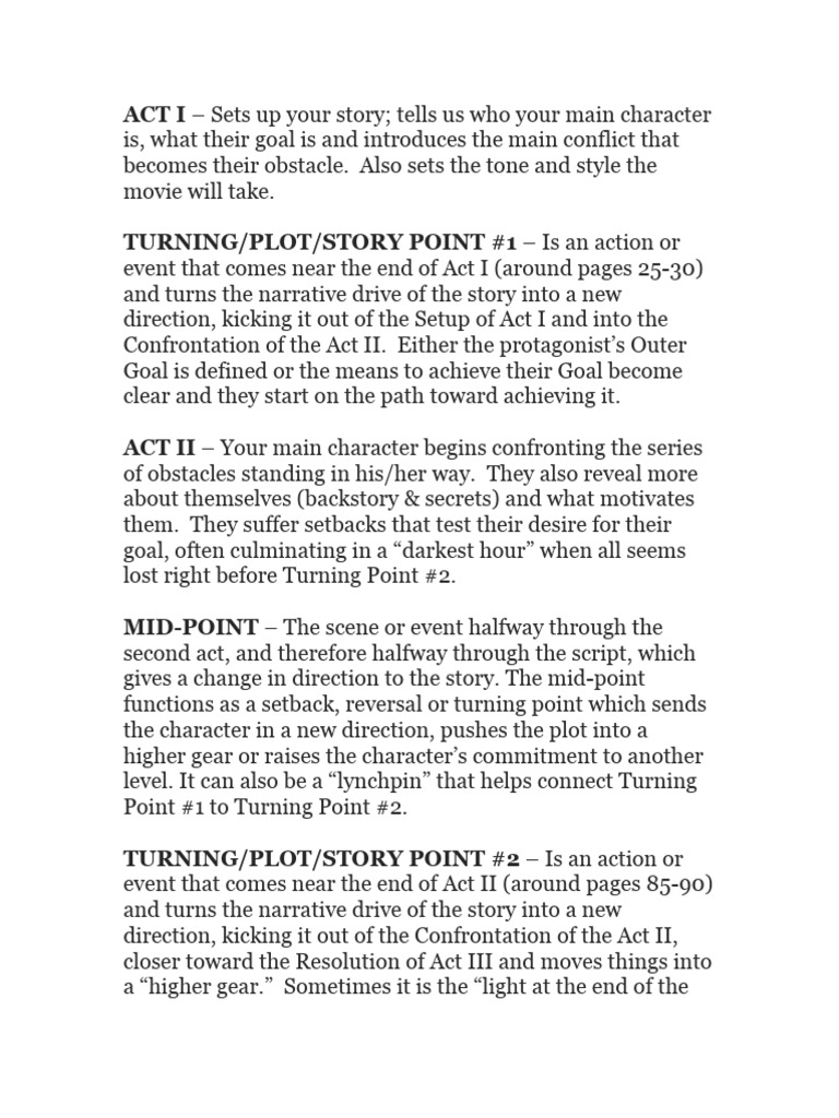Screenplay Structure Breakdown Guide | PDF | Plot (Narrative)