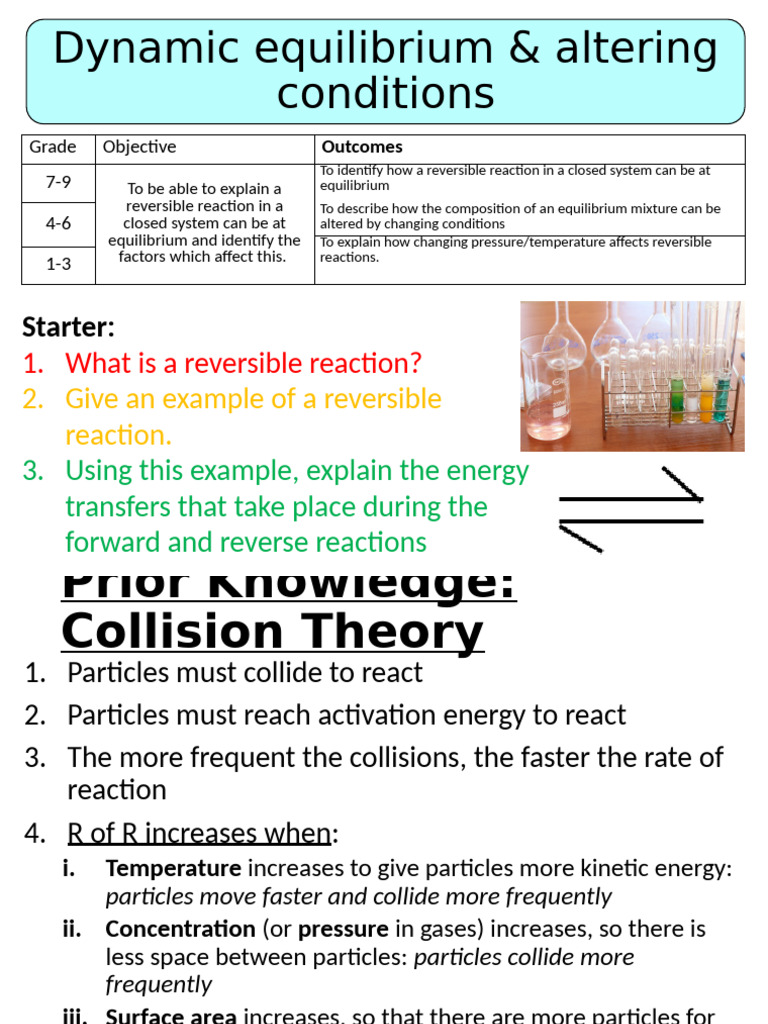 Dynamic Equilibrium in Reversible Reactions | PDF | Chemical ...