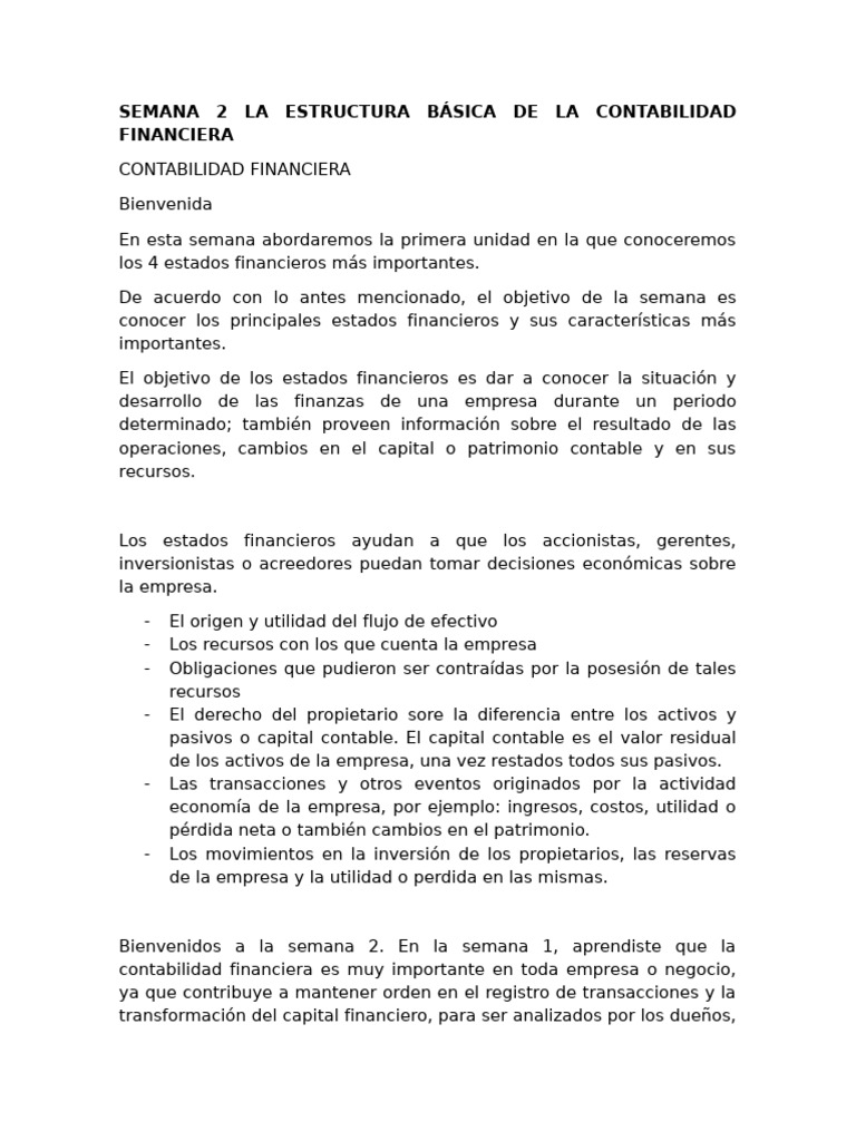 Estructura de Estados Financieros | PDF | Contabilidad | Estado financiero