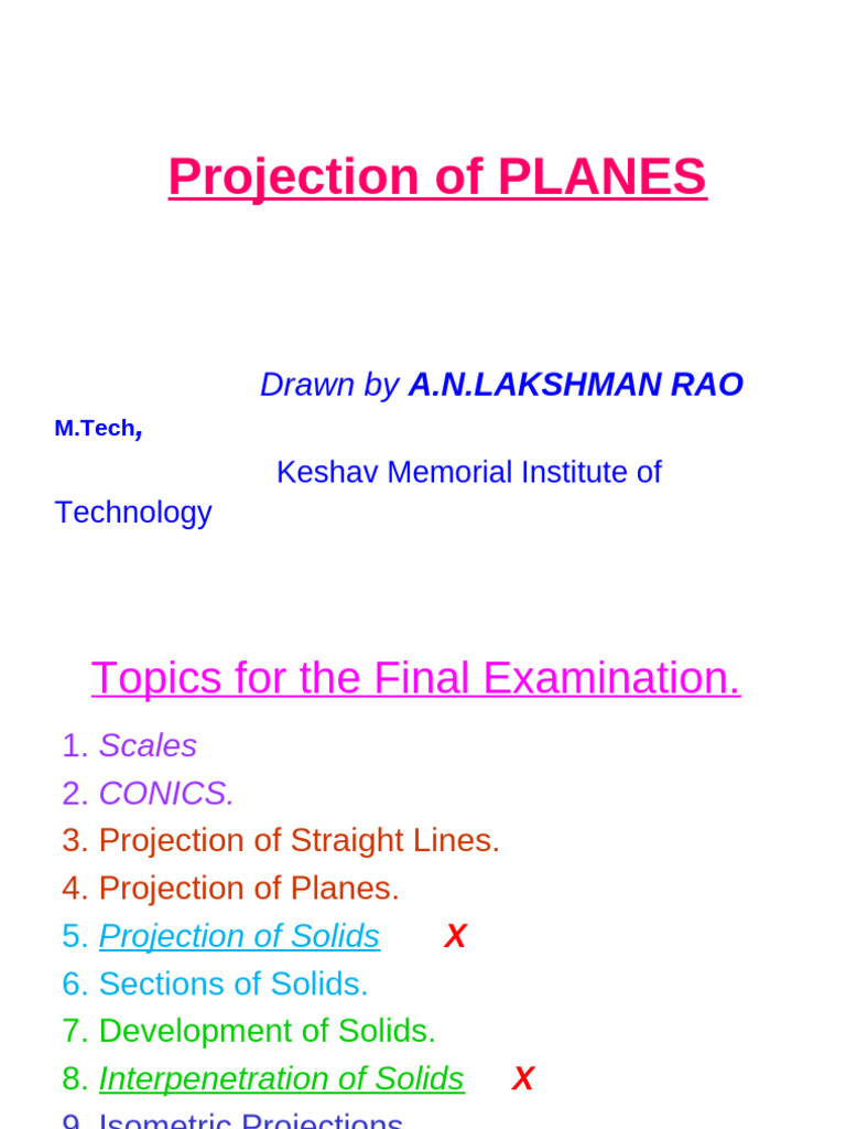 Projection Techniques for Planes and Solids | PDF | Classical Geometry ...