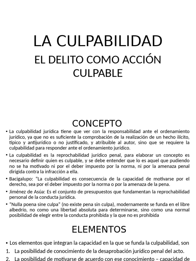 Tema 15 La Culpabilidad | PDF | Justicia penal | Crimen y violencia