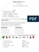 English Monthly Test-April Year4