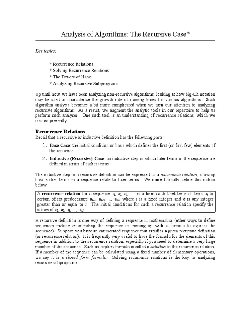 Google University - Analysis of Algorithms II | PDF | Recurrence ...