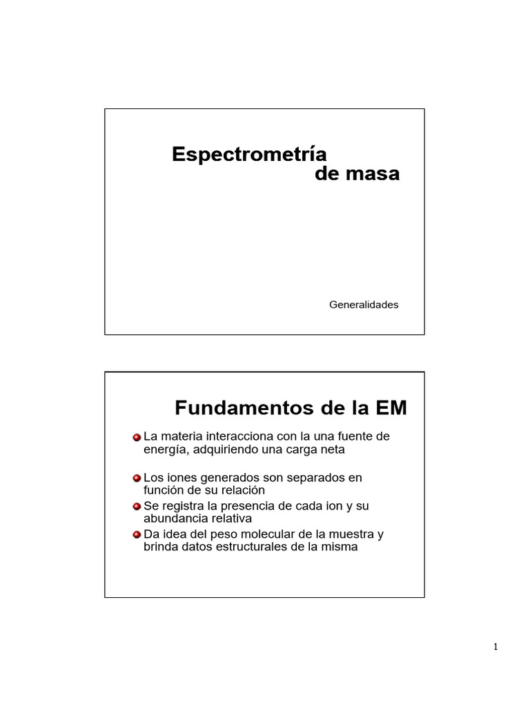 Fundamentos y técnicas de espectrometría de masa | PDF | Ion ...