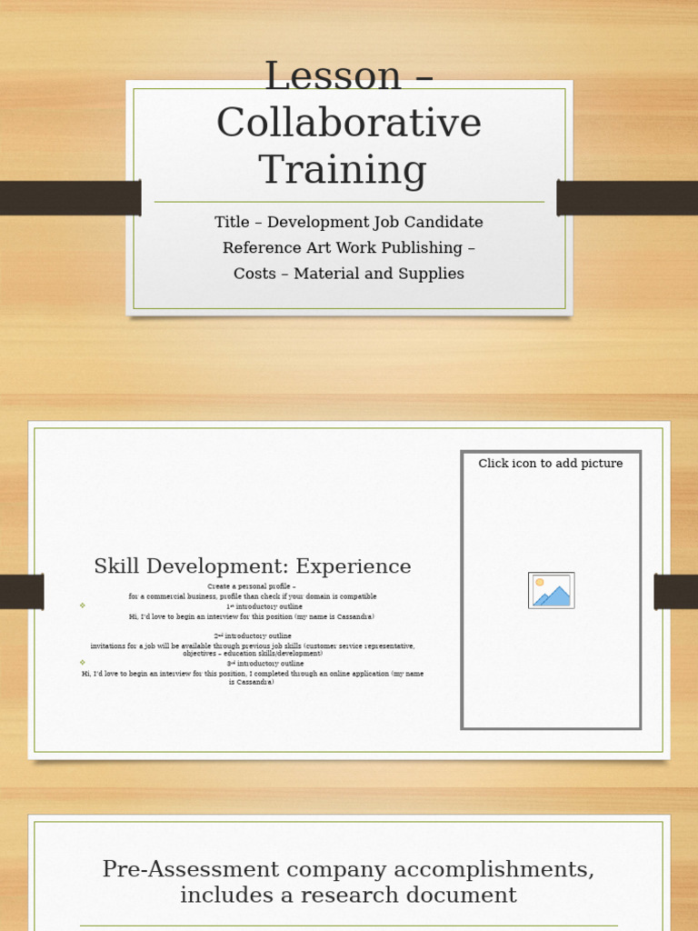Lesson - Collaborative Training | PDF