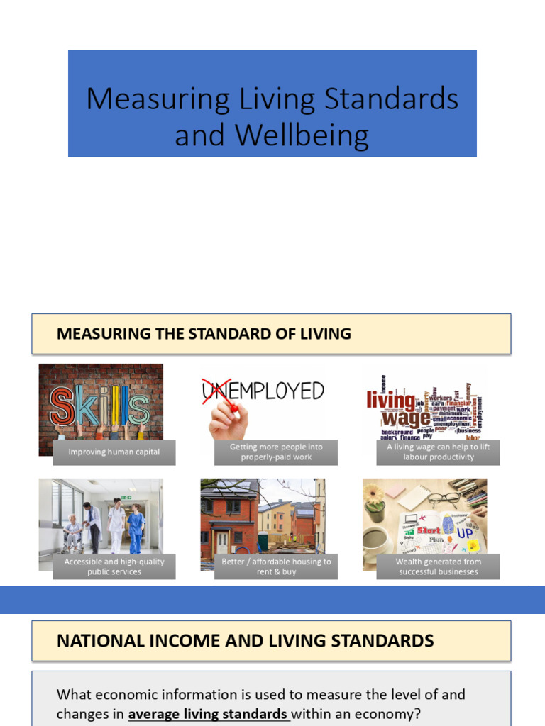 Measuring Living Standards and Wellbeing | PDF | Cost Of Living ...